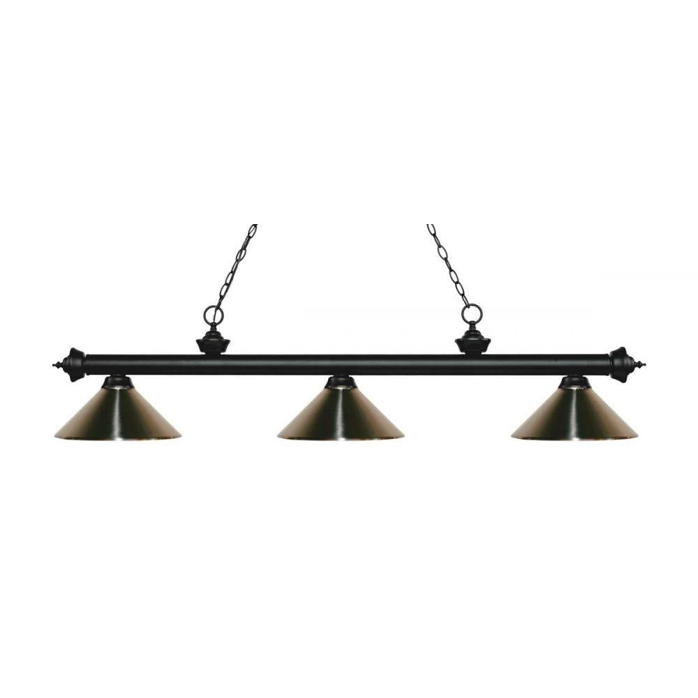 3 Light Billiard Table Light -Brushed Nickel