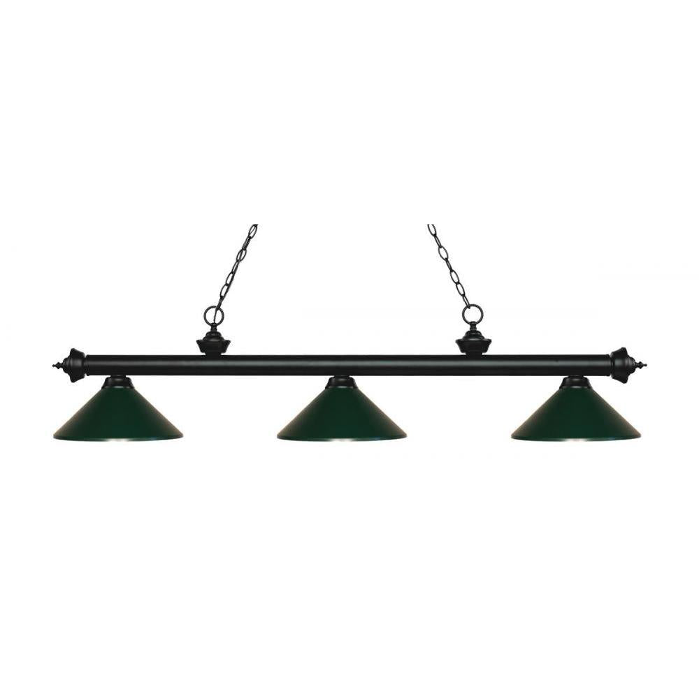 3 Light Billiard Table Light -Dark Green