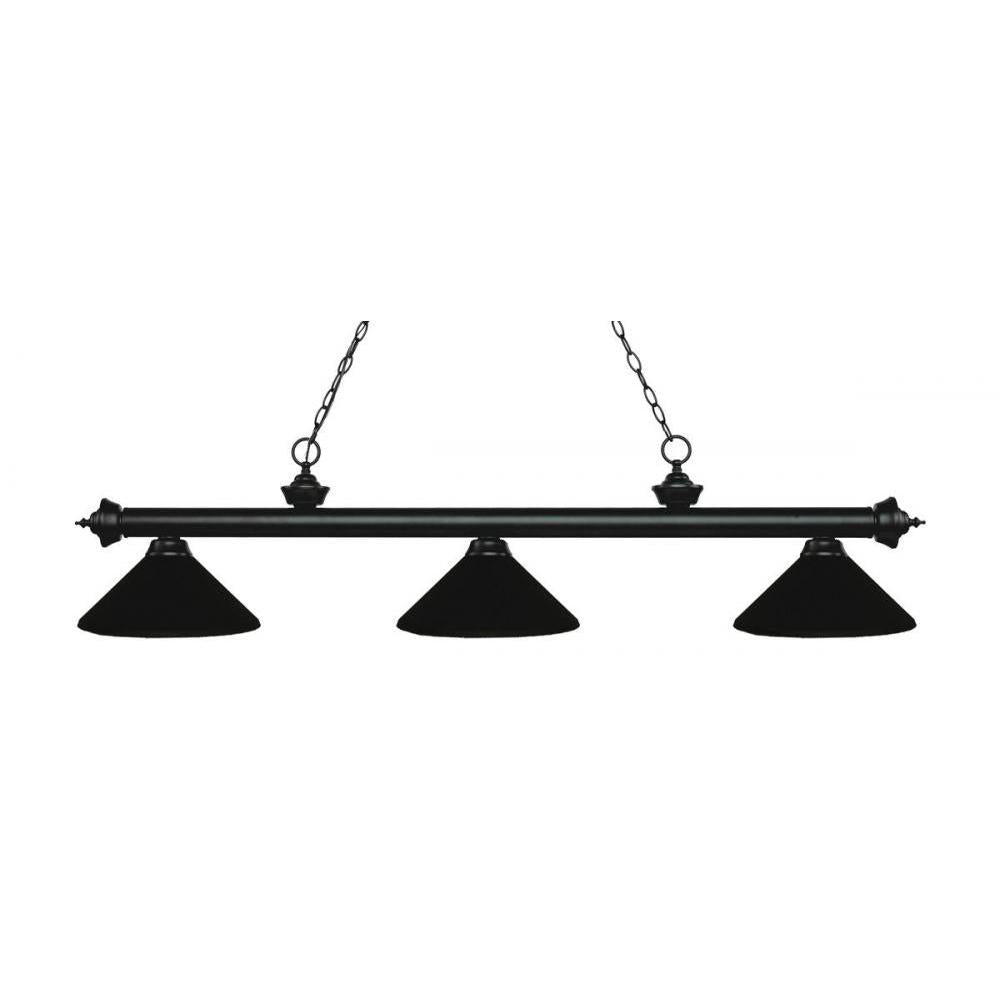3 Light Billiard Table Light -Matte Black