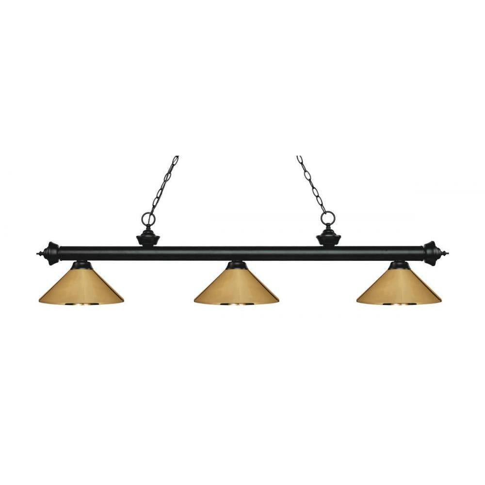 3 Light Billiard Table Light -Polished Brass