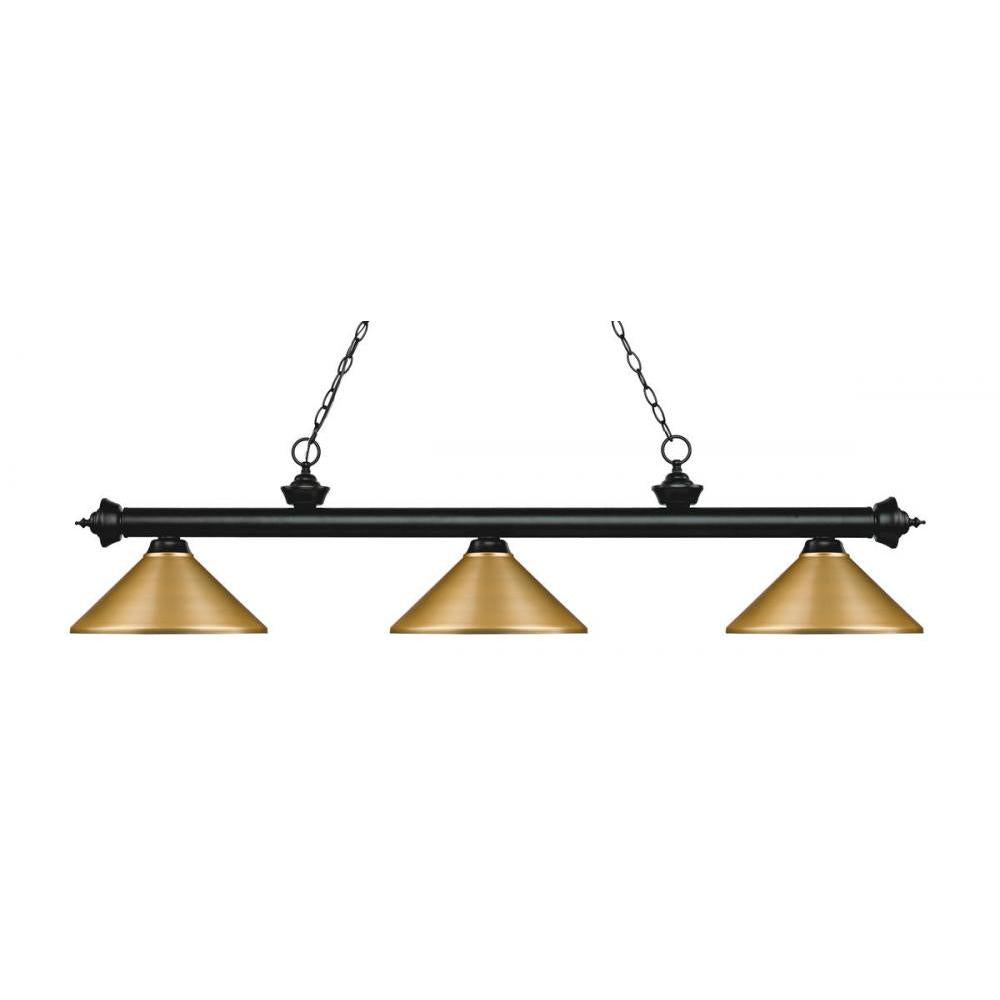 3 Light Billiard Table Light -Satin Gold