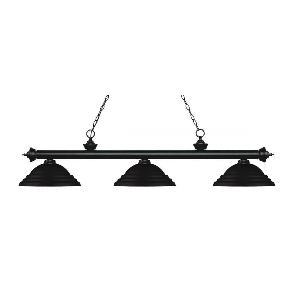 3 Light Billiard Table Light -Matte Black
