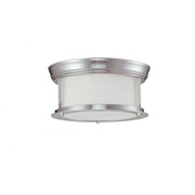 2 Light Flush Mount Light-Matte Opal