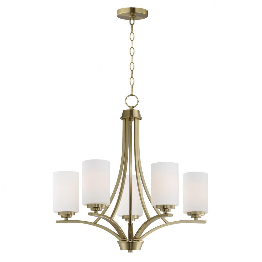 Deven 24 Inch Semi Flush Mount Light – Satin Brass