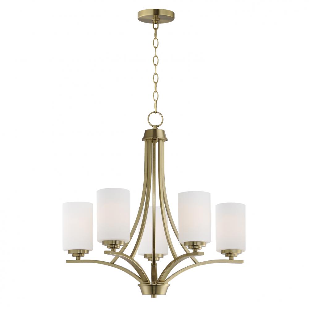 Deven 24 Inch Semi Flush Mount Light – Satin Brass