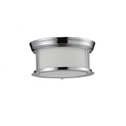 2 Light Flush Mount Light-Matte Opal