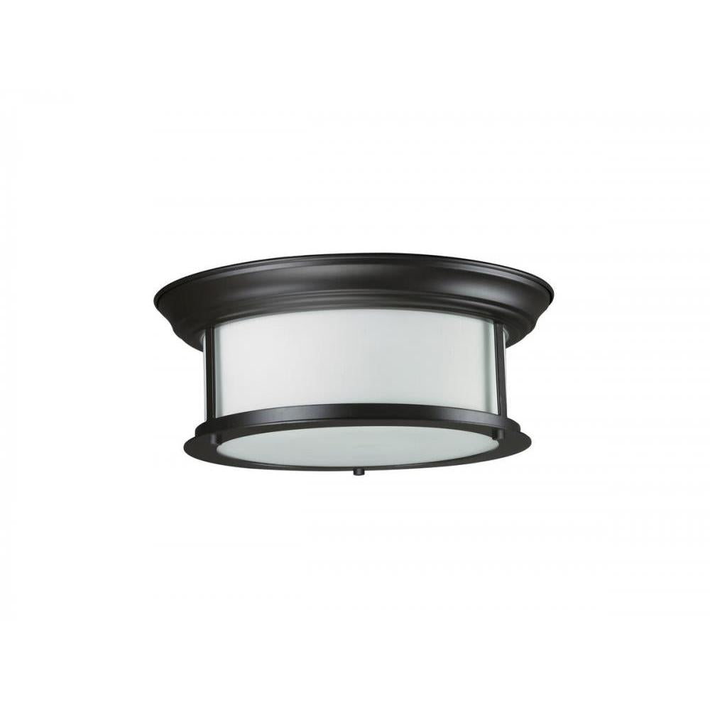 2 Light Flush Mount Light-Matte Opal