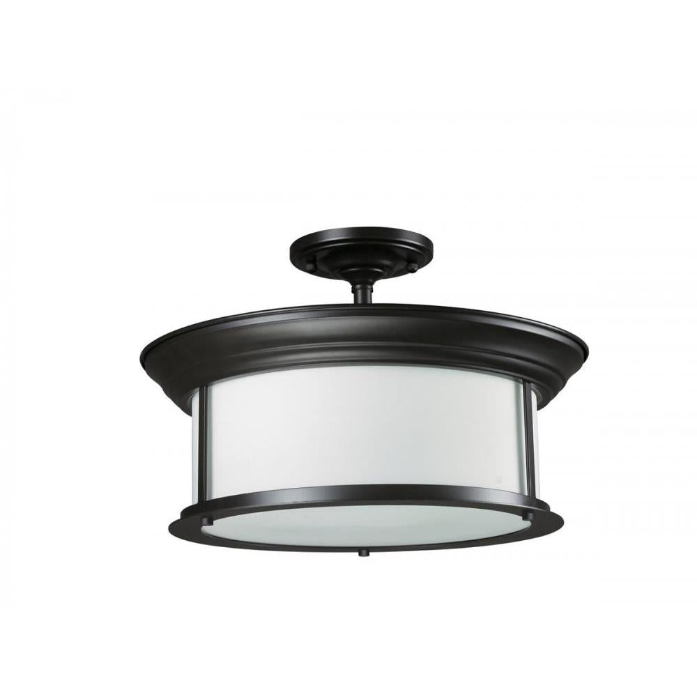 3 Light Semi Flush Mount Light-Matte Opal