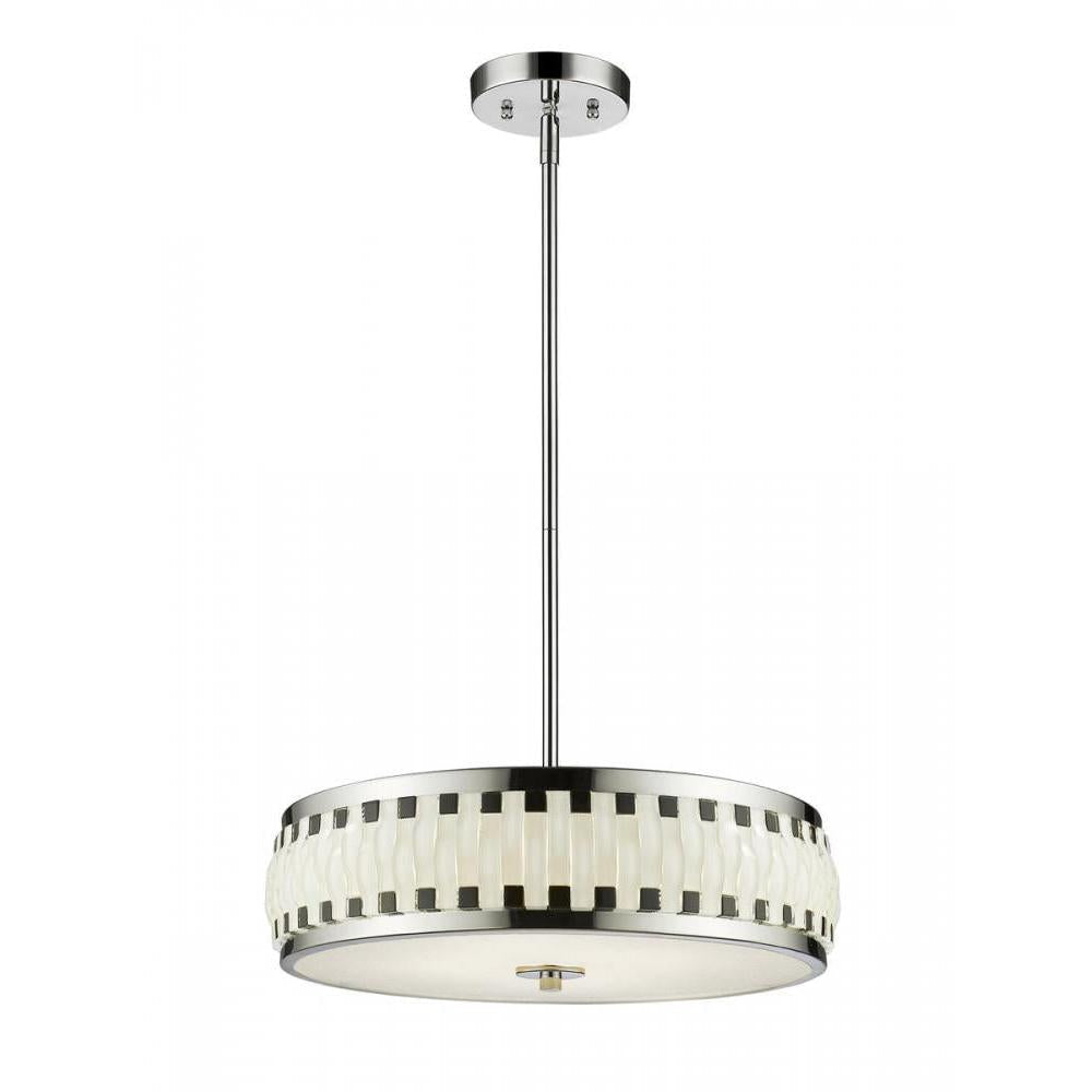 4 Light Pendant-Black + White
