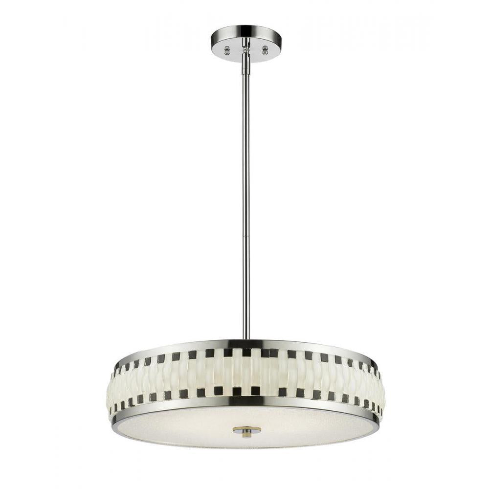 6 Light Chandelier-Black + White