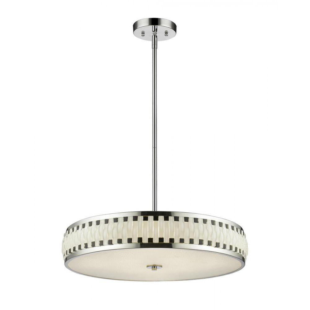 7 Light Chandelier-Black + White