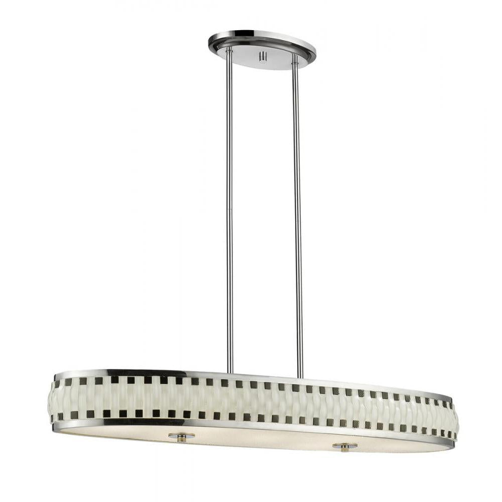 7 Light Chandelier-Black + White