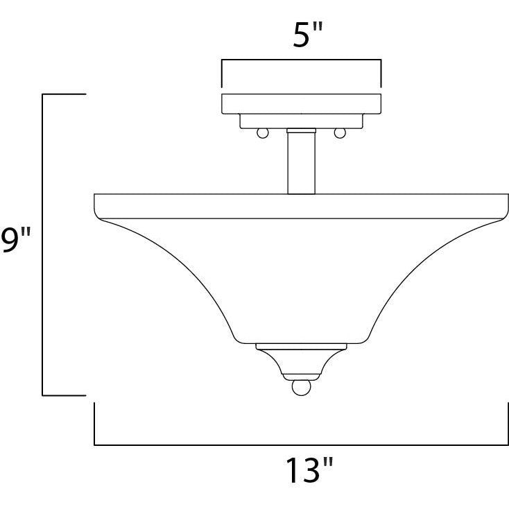 Maxim Lighting AURORA 20091FTSN Semi Flush Mt Americana - Nickel