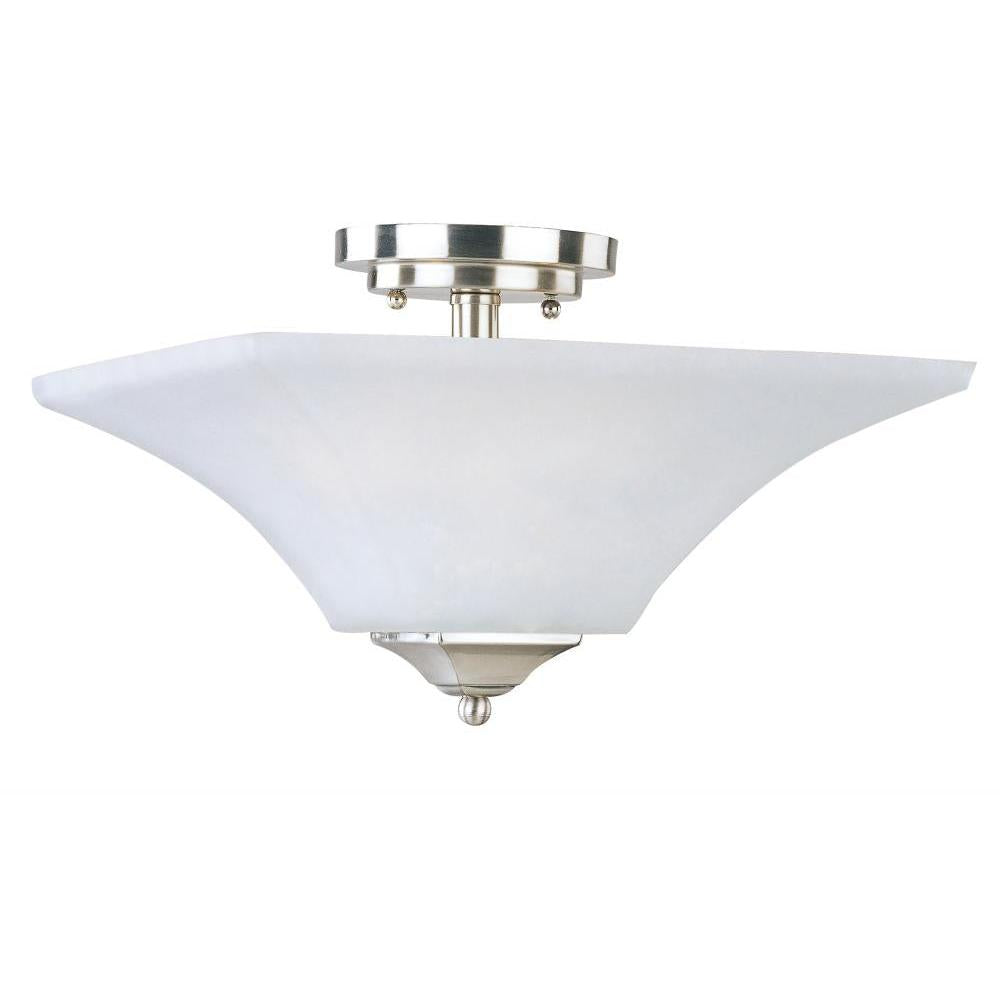 Maxim Lighting 20091FTSN Aurora 13 Inch Semi Flush Mount Light – Satin Nickel
