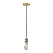 Bare Bulb - 1 Light - 3 inch - Brushed Brass - Cord hung - Mini Pendant