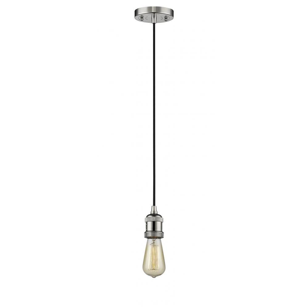 Bare Bulb - 1 Light - 3 inch - Polished Nickel - Cord hung - Mini Pendant