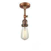 Bare Bulb 1 Light Semi-Flush Mount