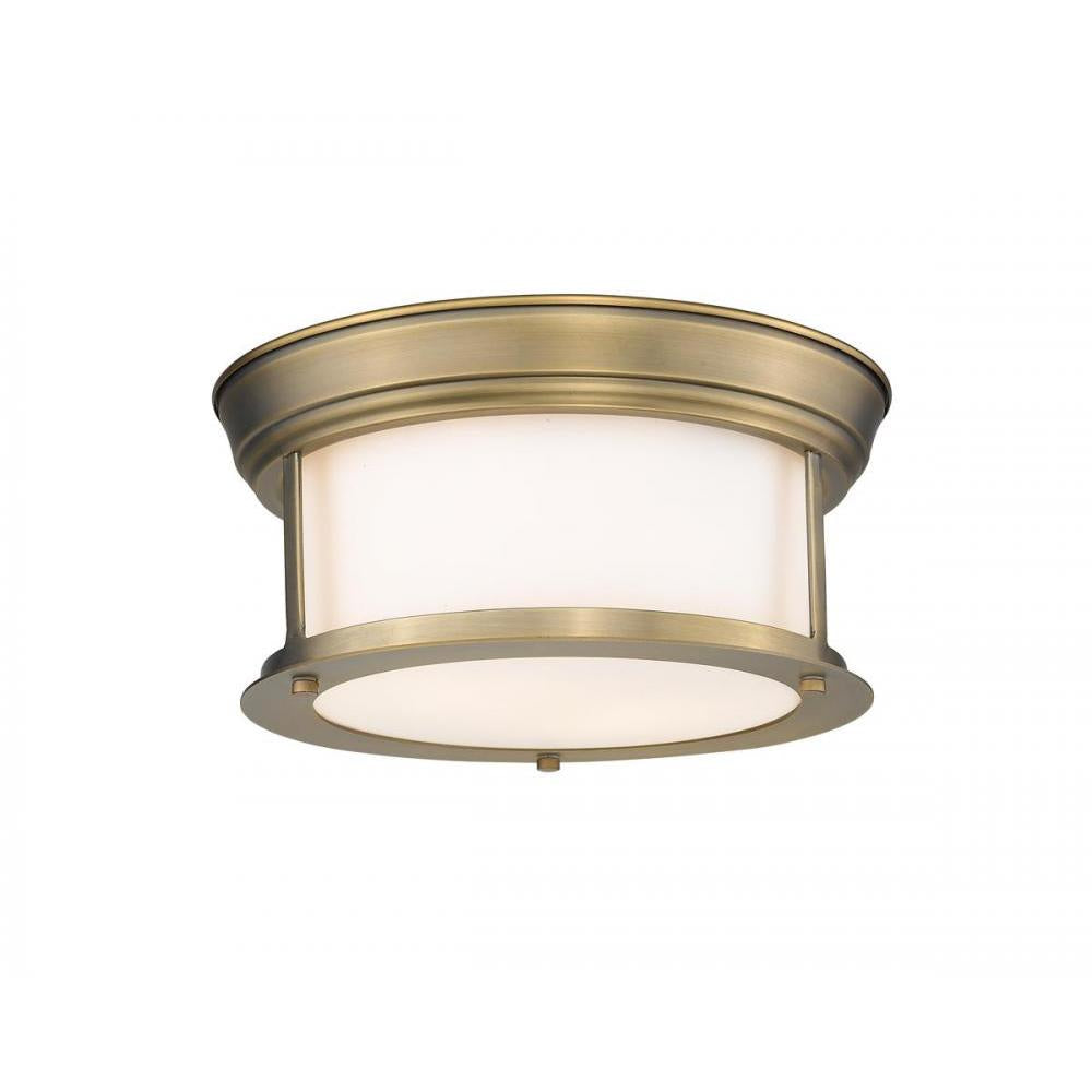 2 Light Flush Mount Light-Matte Opal