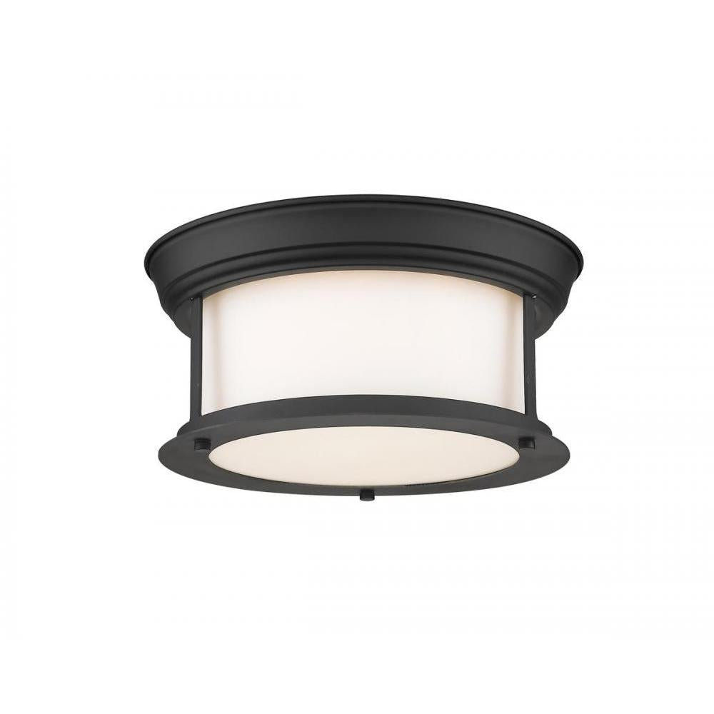 2 Light Flush Mount Light-Matte Opal