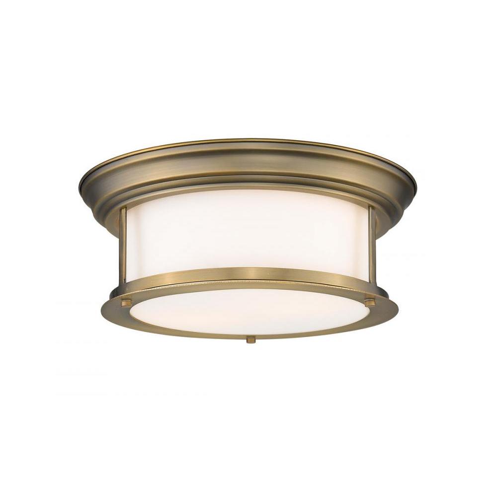 2 Light Flush Mount Light-Matte Opal