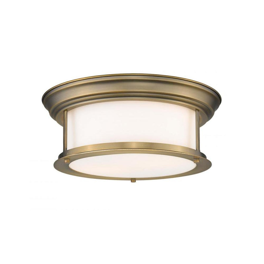 2 Light Flush Mount Light-Matte Opal