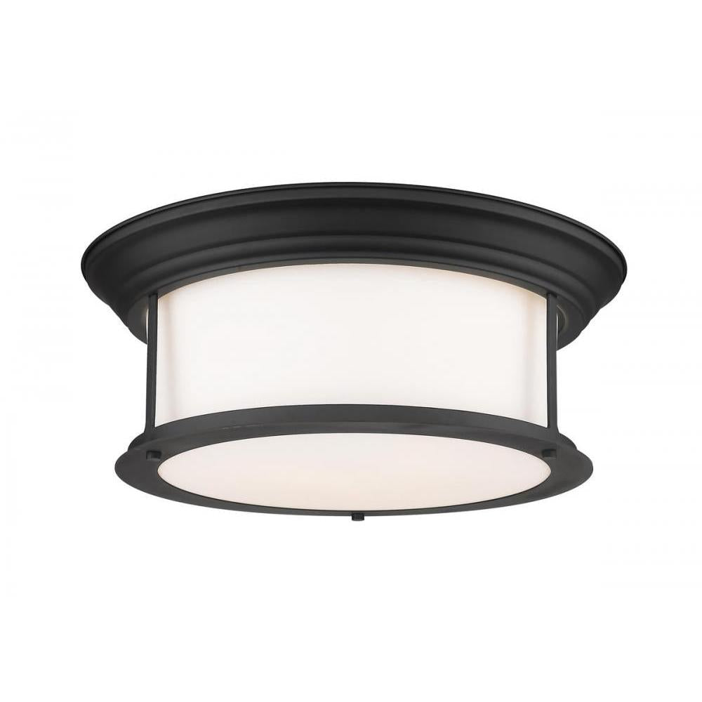3 Light Flush Mount Light-Matte Opal