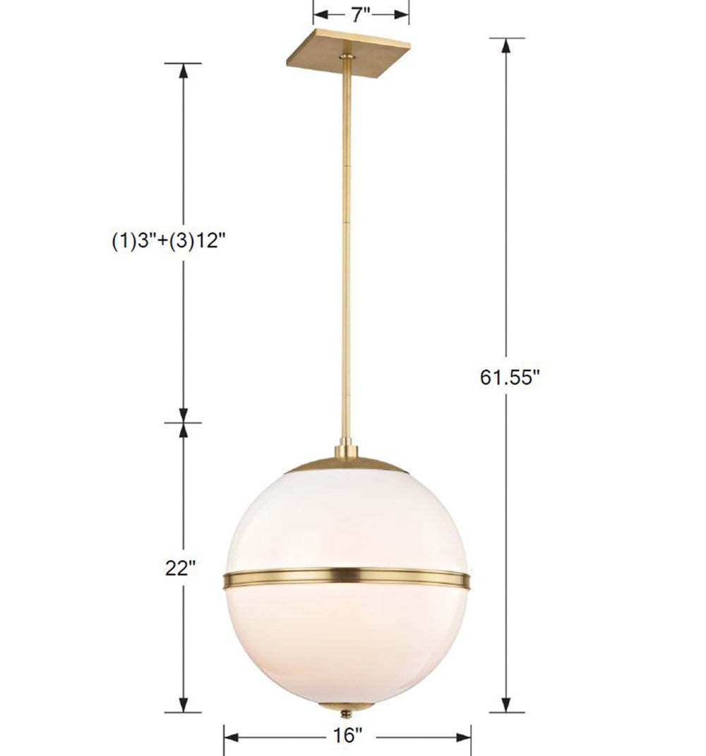 Crystorama 2016-AG Truax 4 Light Aged Brass Pendant