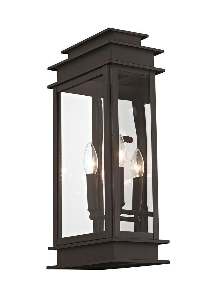 Livex Lighting PRINCETON 2018-07 Exterior Traditional - Bronze With Polished Chrome Stainless Steel Reflector