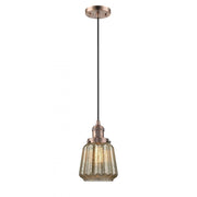 Chatham - 1 Light - 7 inch - Antique Copper - Cord hung - Mini Pendant