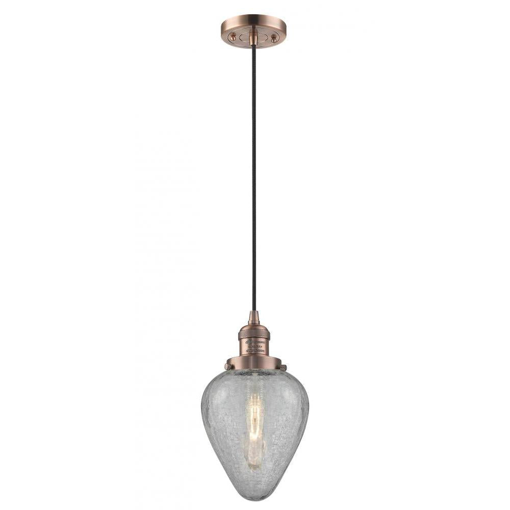 Geneseo - 1 Light - 7 inch - Antique Copper - Cord hung - Mini Pendant