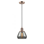 Fulton - 1 Light - 7 inch - Antique Copper - Cord hung - Mini Pendant