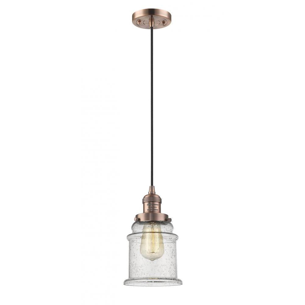 Canton - 1 Light - 6 inch - Antique Copper - Cord hung - Mini Pendant