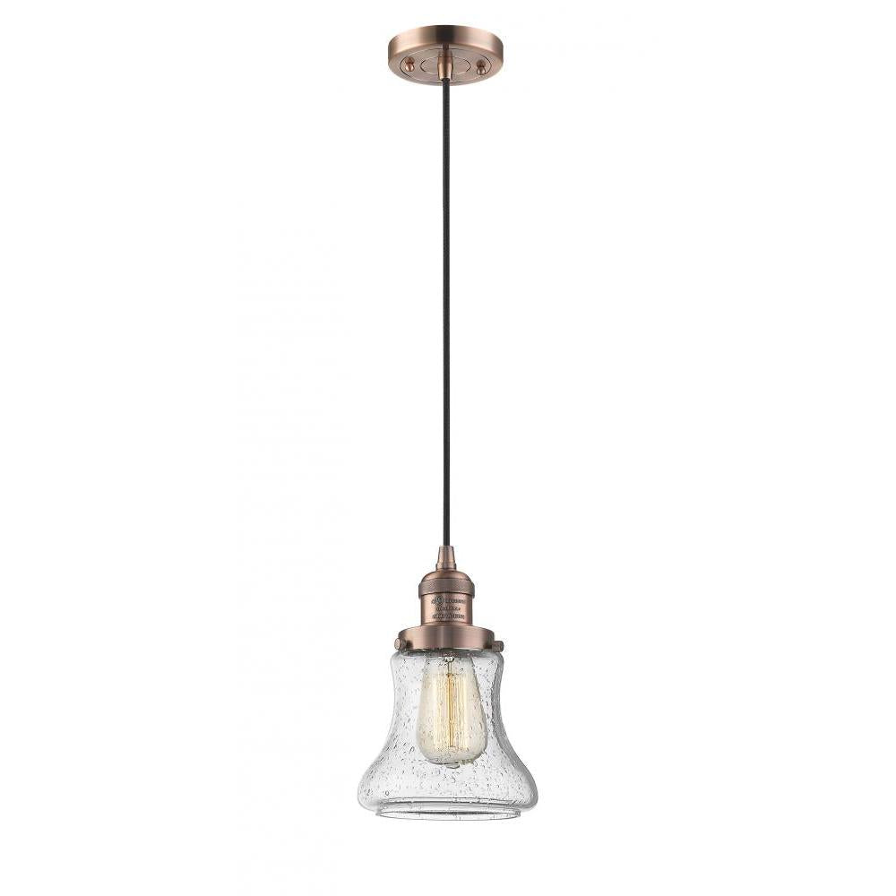 Bellmont - 1 Light - 6 inch - Antique Copper - Cord hung - Mini Pendant