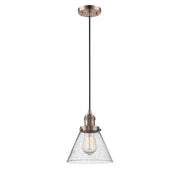 Cone - 1 Light - 8 inch - Antique Copper - Cord hung - Mini Pendant