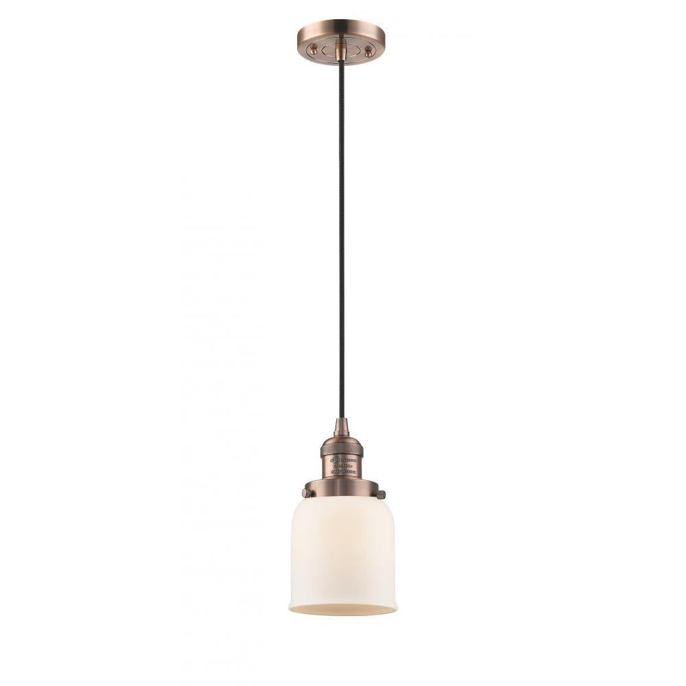 Bell - 1 Light - 5 inch - Antique Copper - Cord hung - Mini Pendant
