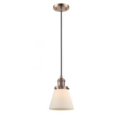 Cone - 1 Light - 6 inch - Antique Copper - Cord hung - Mini Pendant