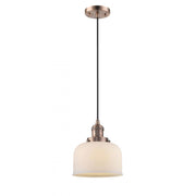 Bell - 1 Light - 8 inch - Antique Copper - Cord hung - Mini Pendant