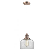Bell - 1 Light - 8 inch - Antique Copper - Cord hung - Mini Pendant