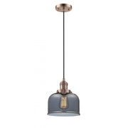 Bell - 1 Light - 8 inch - Antique Copper - Cord hung - Mini Pendant