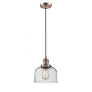 Bell - 1 Light - 8 inch - Antique Copper - Cord hung - Mini Pendant
