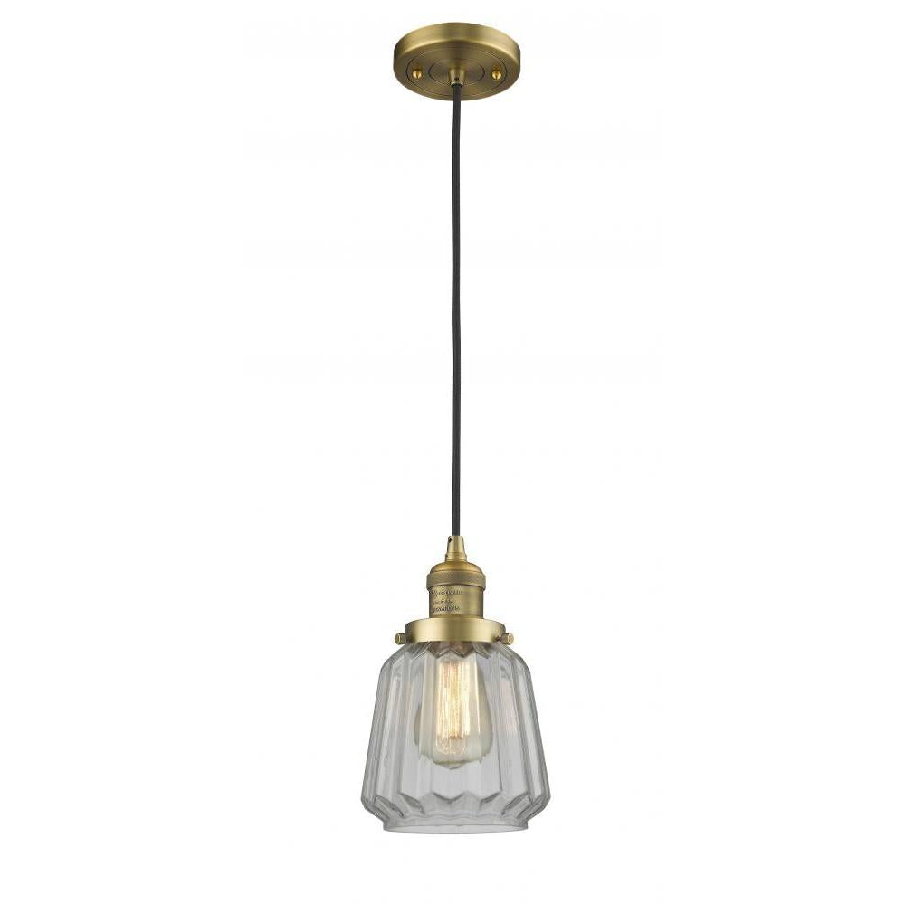 Chatham - 1 Light - 7 inch - Brushed Brass - Cord hung - Mini Pendant