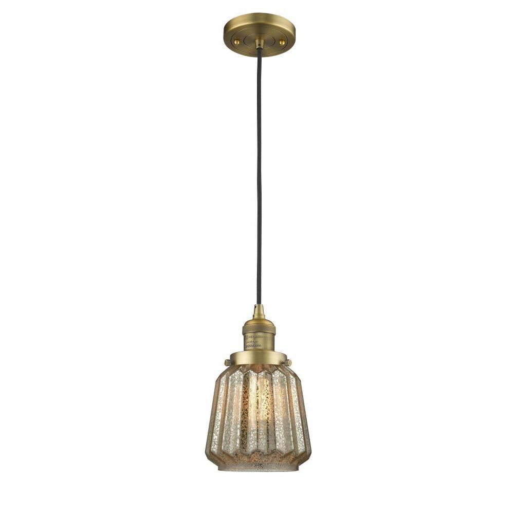 Chatham - 1 Light - 7 inch - Brushed Brass - Cord hung - Mini Pendant