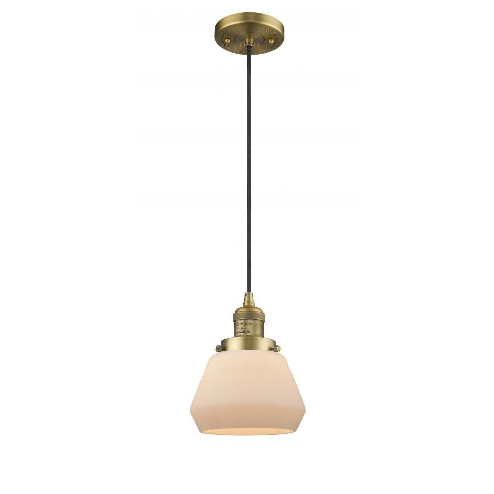 Fulton - 1 Light - 7 inch - Brushed Brass - Cord hung - Mini Pendant