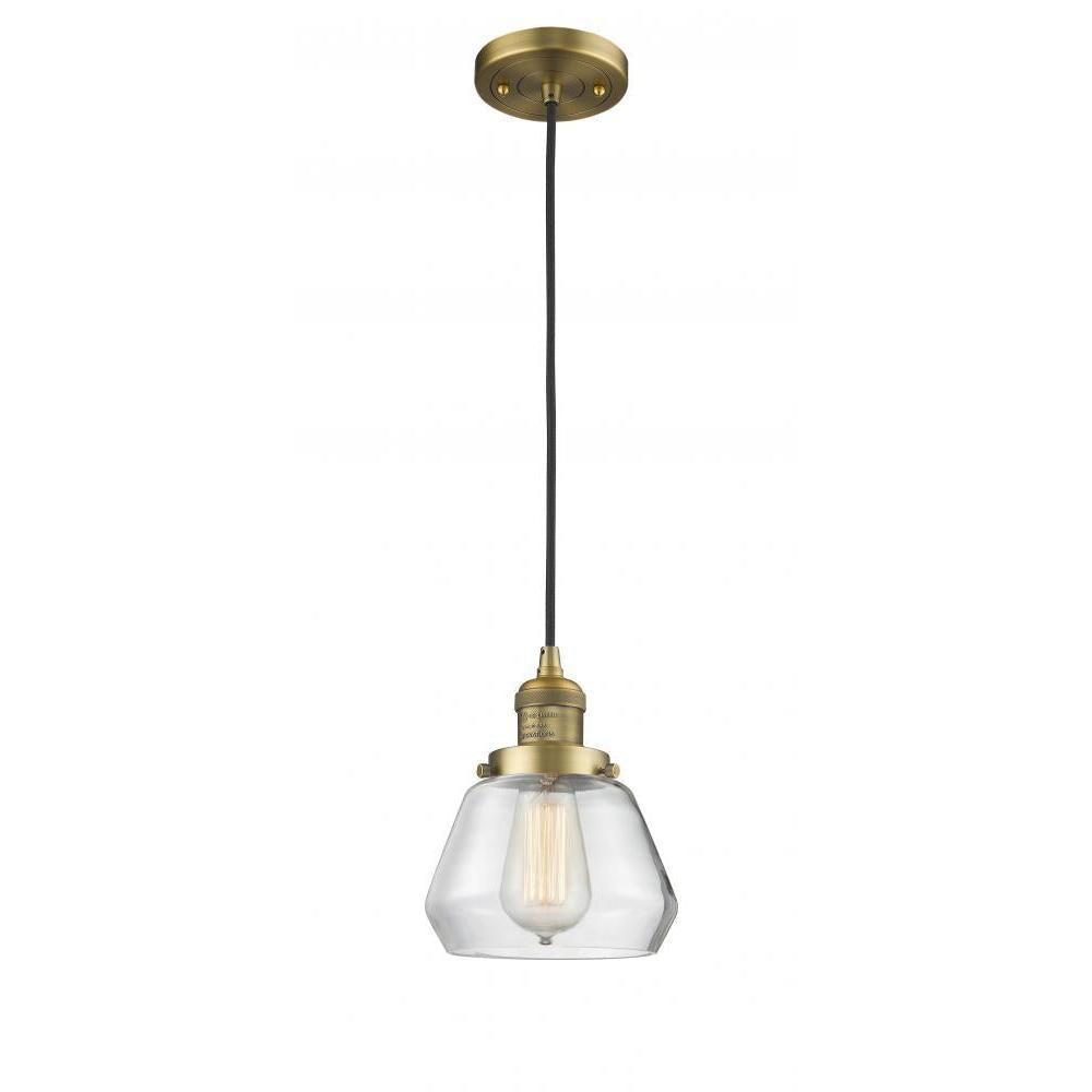 Fulton - 1 Light - 7 inch - Brushed Brass - Cord hung - Mini Pendant