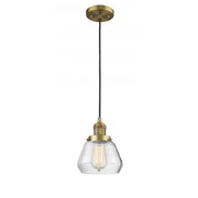 Fulton - 1 Light - 7 inch - Brushed Brass - Cord hung - Mini Pendant