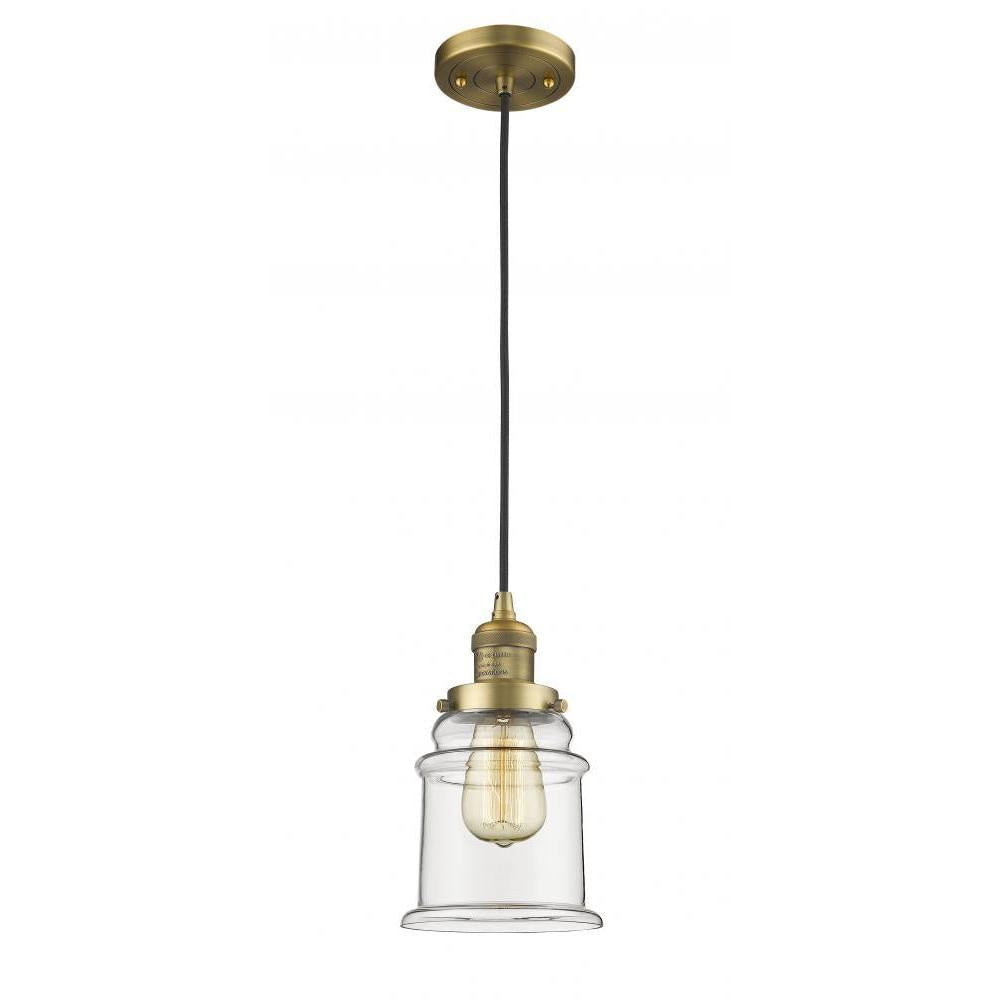 Canton - 1 Light - 6 inch - Brushed Brass - Cord hung - Mini Pendant