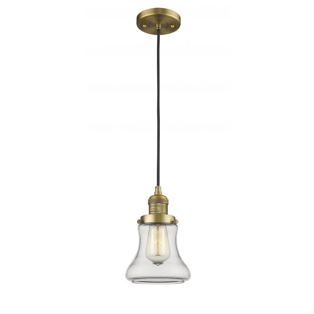 Bellmont - 1 Light - 6 inch - Brushed Brass - Cord hung - Mini Pendant