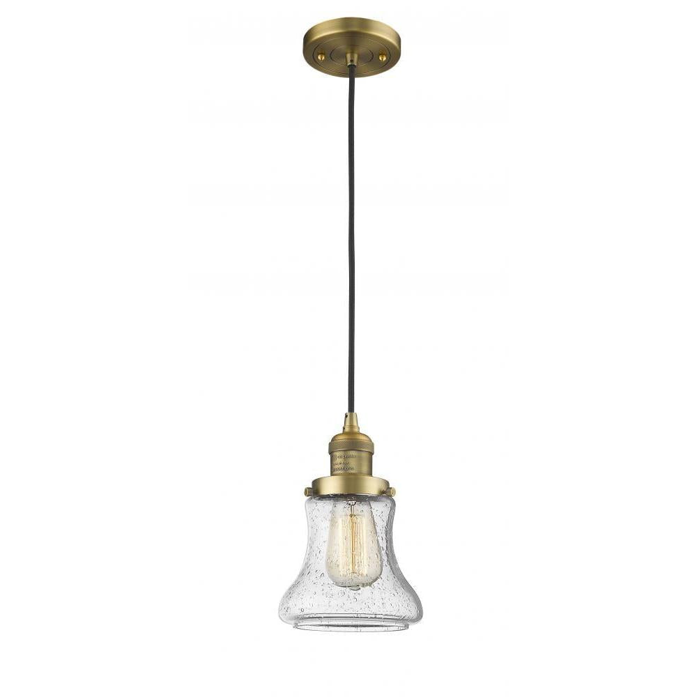 Bellmont - 1 Light - 6 inch - Brushed Brass - Cord hung - Mini Pendant
