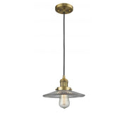 Halophane - 1 Light - 9 inch - Brushed Brass - Cord hung - Mini Pendant