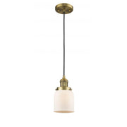 Bell - 1 Light - 5 inch - Brushed Brass - Cord hung - Mini Pendant